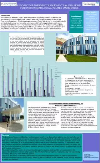 EFFICIENCY OF EMERGENCY ASSESSMENT BAY (EAB) MODEL FOR ONCO-HAEMATOLOGICAL RELATED EMERGENCIES