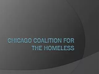 chicago coalition for the homeless