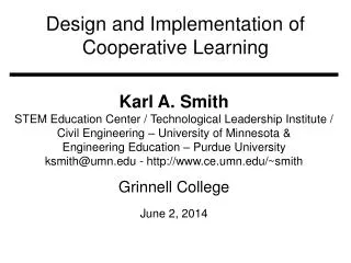 Design and Implementation of Cooperative Learning