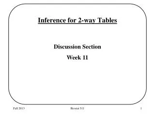 Inference for 2-way Tables