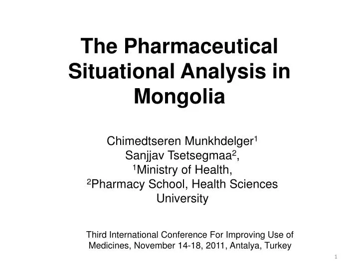 the pharmaceutical situational analysis in mongolia
