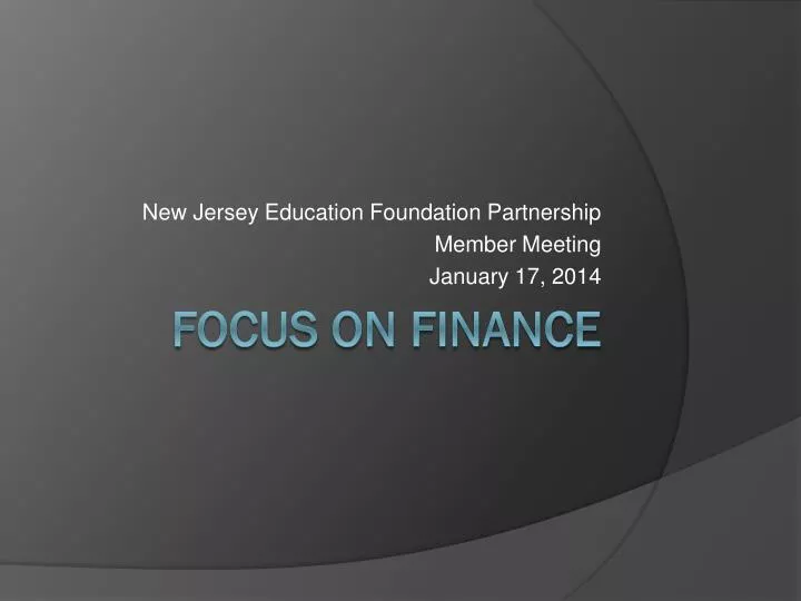 new jersey education foundation partnership member meeting january 17 2014