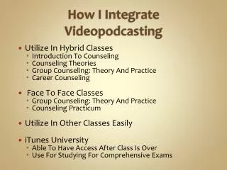 How I Integrate Videopodcasting