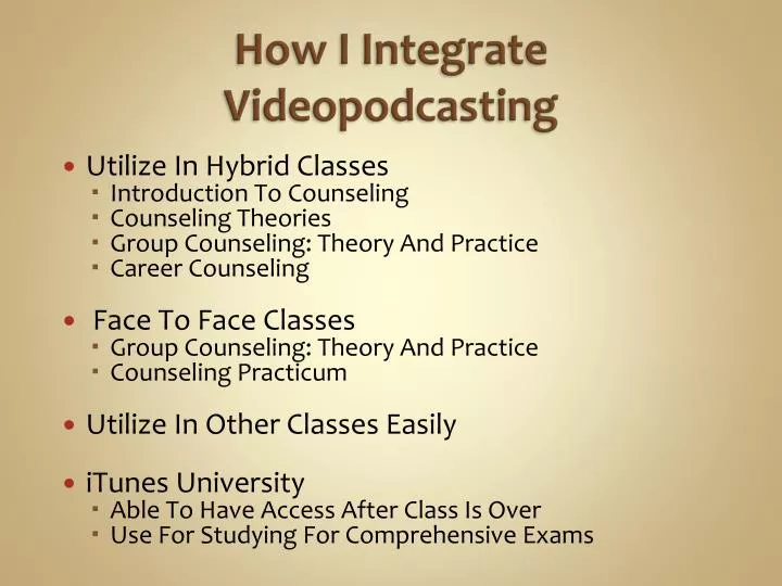 how i integrate videopodcasting