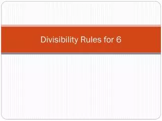 divisibility rules for 6