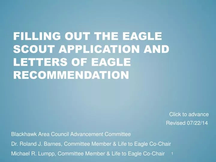 filling out the eagle scout application and letters of eagle recommendation