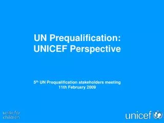 THE ROLE OF UNICEF SUPPLY DIVISION