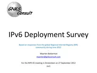 IPv6 Deployment Survey