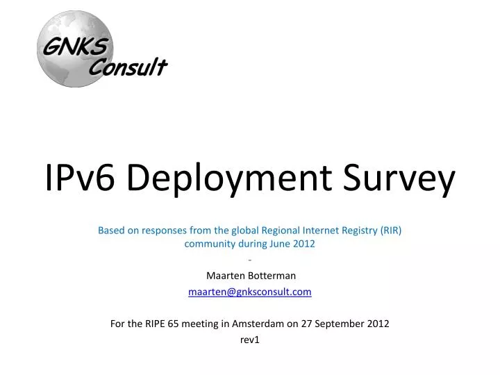 ipv6 deployment survey