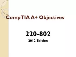 CompTIA A+ Objectives