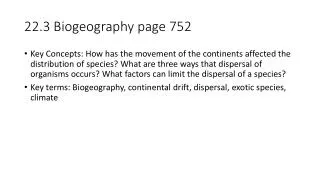 22.3 Biogeography page 752