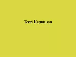 teori keputusan