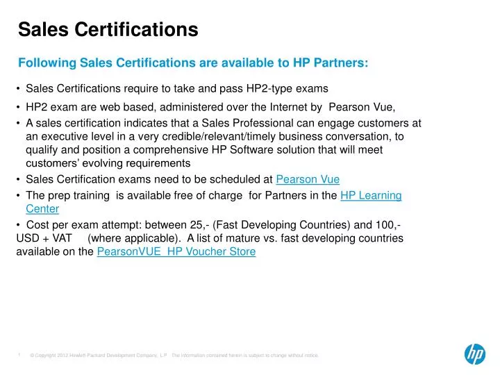 sales certifications
