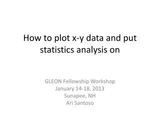 How to plot x-y data and put statistics analysis on