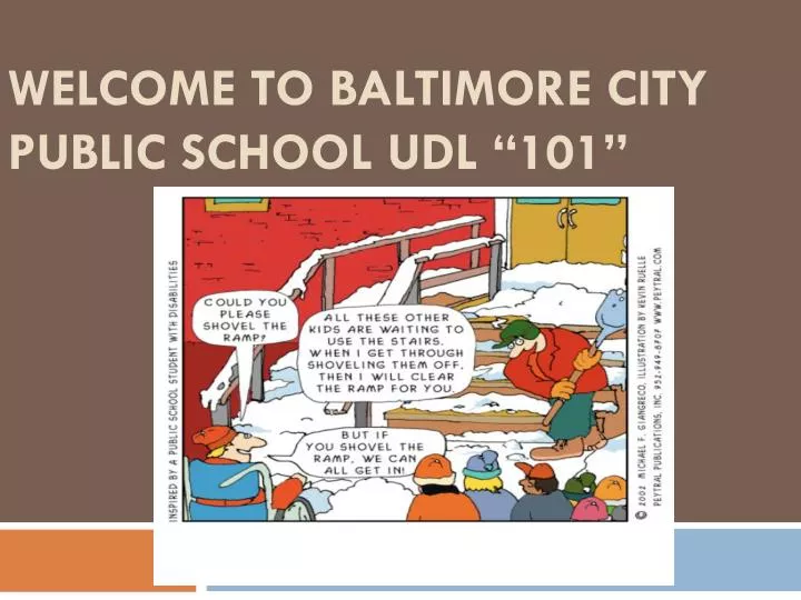 welcome to baltimore city public school udl 101