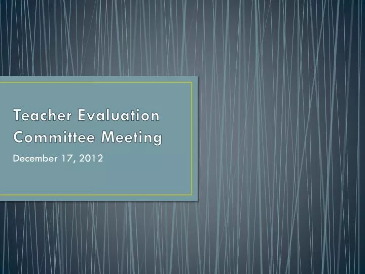 teacher evaluation committee meeting