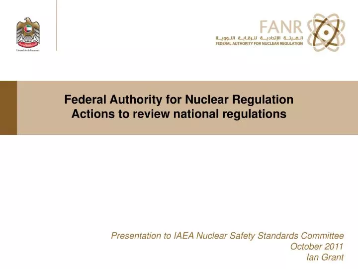 federal authority for nuclear regulation actions to review national regulations