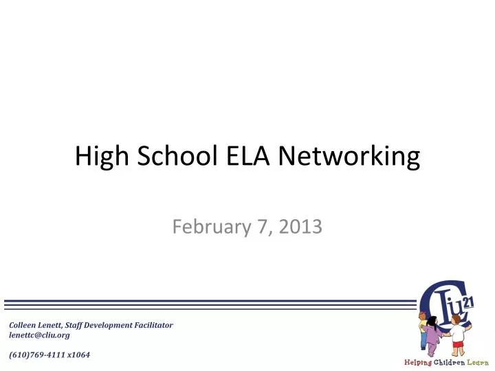 high school ela networking