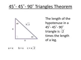 45˚- 45˚- 90˚ Triangles Theorem