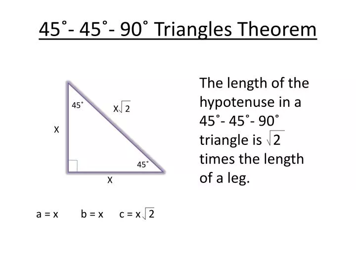 45 45 90 triangles theorem