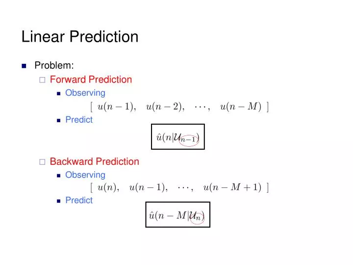 linear prediction