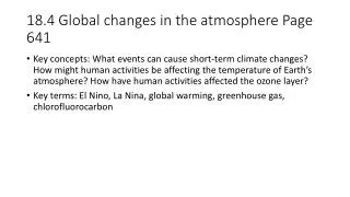 18.4 Global changes in the atmosphere Page 641
