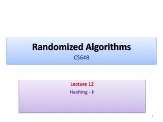 Randomized Algorithms CS648