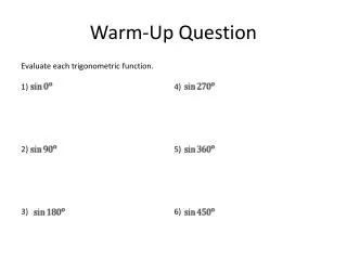 Warm-Up Question