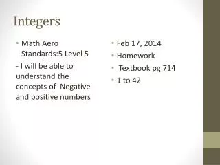 Integers