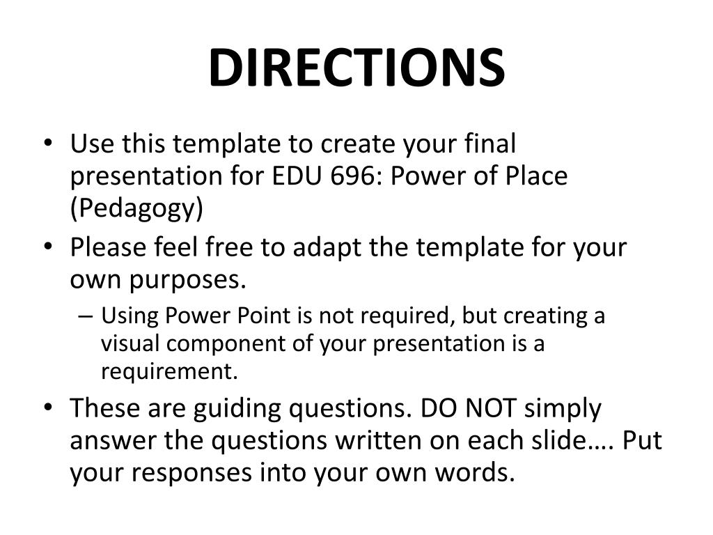 PPT - DIRECTIONS PowerPoint Presentation, free download - ID:3179475