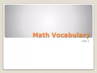 math vocabulary