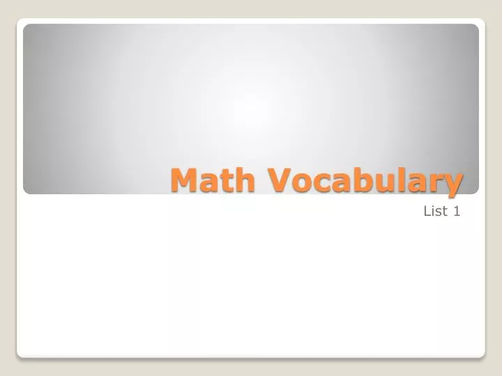 math vocabulary