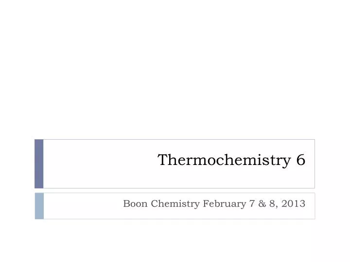 thermochemistry 6