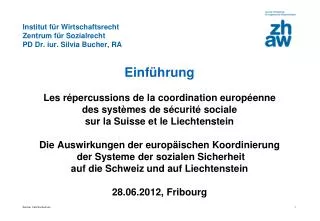 institut f r wirtschaftsrecht zentrum f r sozialrecht pd dr iur silvia bucher ra