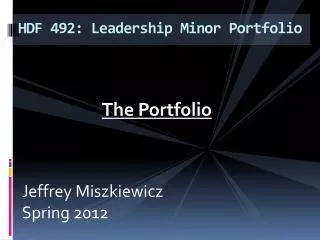 HDF 492: Leadership Minor Portfolio