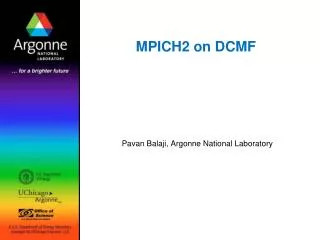 MPICH2 on DCMF