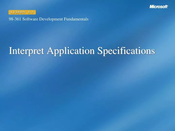 interpret application specifications