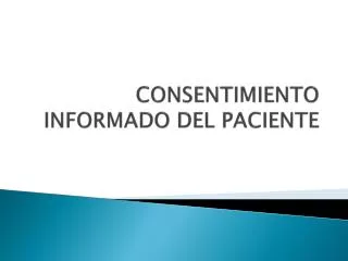 consentimiento informado del paciente