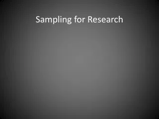 sampling for research