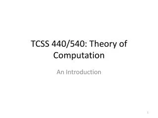 tcss 440 540 theory of computation