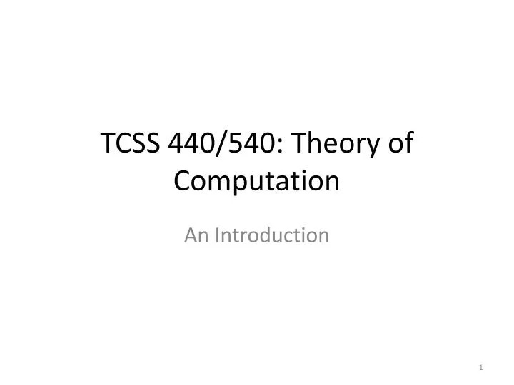 tcss 440 540 theory of computation