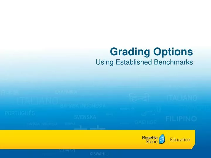 grading options using established benchmarks
