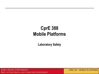 CprE 388 Mobile Platforms