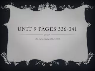 Unit 9 Pages 336-341