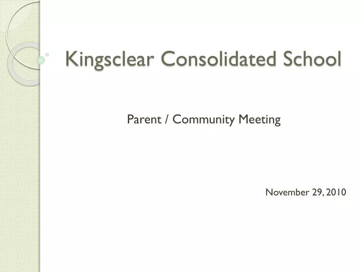 kingsclear consolidated school