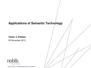 Applications of Semantic Technology