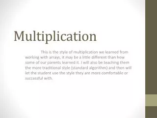 multiplication