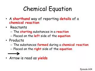 Chemical Equation
