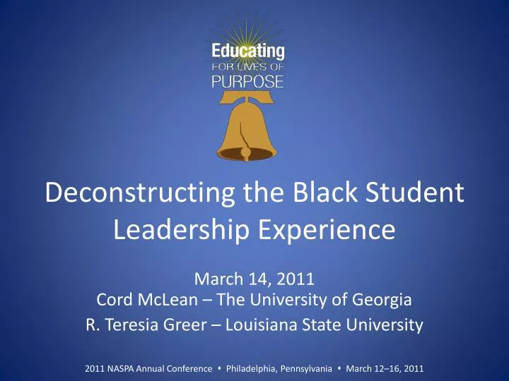 deconstructing the black student leadership experience