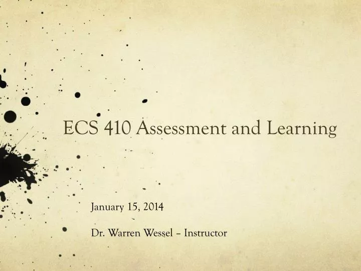 ecs 410 assessment and learning